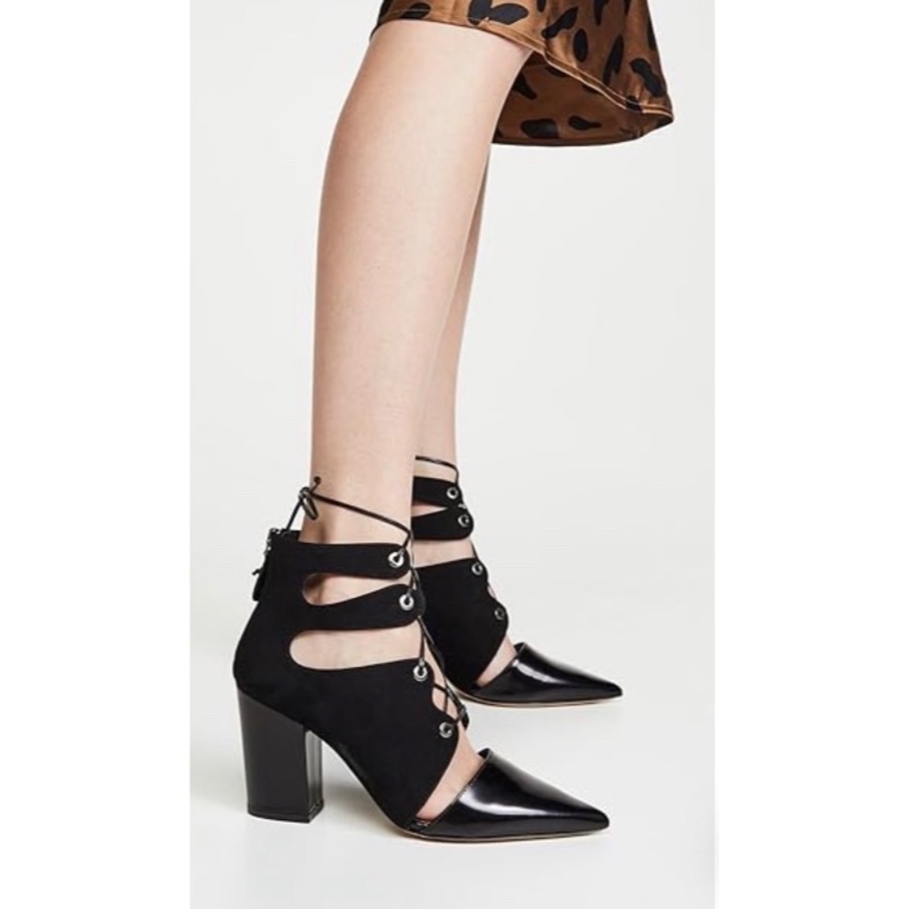 Self-Portrait | ava black lace up booties